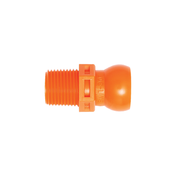 Raccordo filettato maschio 3/8″ NPT (9,53 mm) per sistema modulare Loc-Line da 1/2″ (12,7 mm)