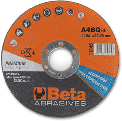 Beta - dischi abrasivi da taglio per acciaio e inox 115 x 1 x 22,23mm