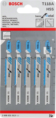 Lama per seghetto alternativo T 118 A Basic for Metal 5PZ.